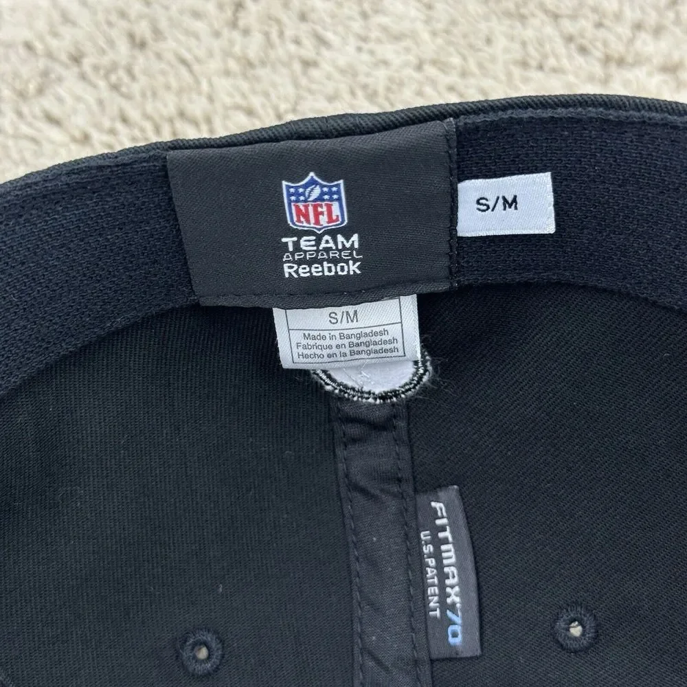 NFL Super Bowl XLV Hat Team Reebok S/M Flex Fit Black Silver North Texas Cap New